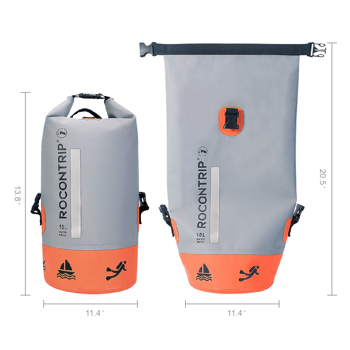 ROCONTRIP Dry Bag Sack Ultra Durable PVC Roll Top Waterproof Dry